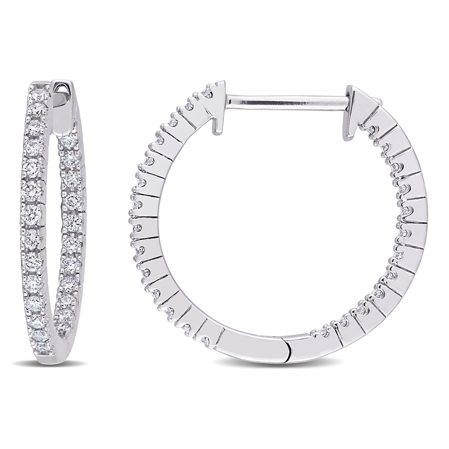 Round Cut Cubic Zirconia in 925 Sterling Silver Earrings 2