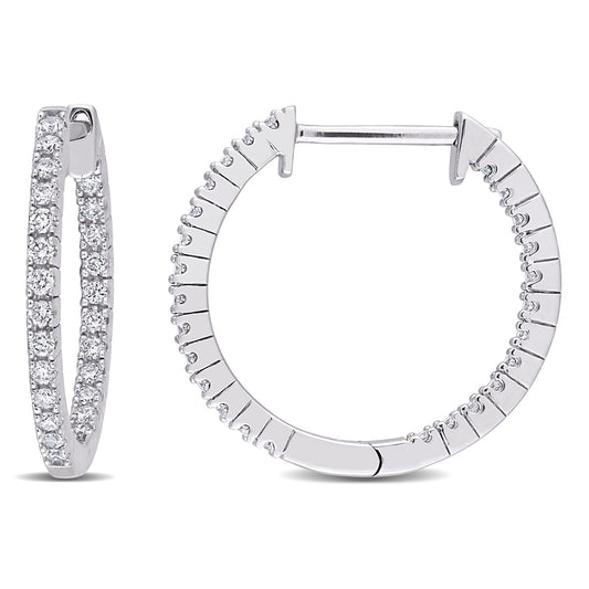 Round Cut Cubic Zirconia in 925 Sterling Silver Earrings 2