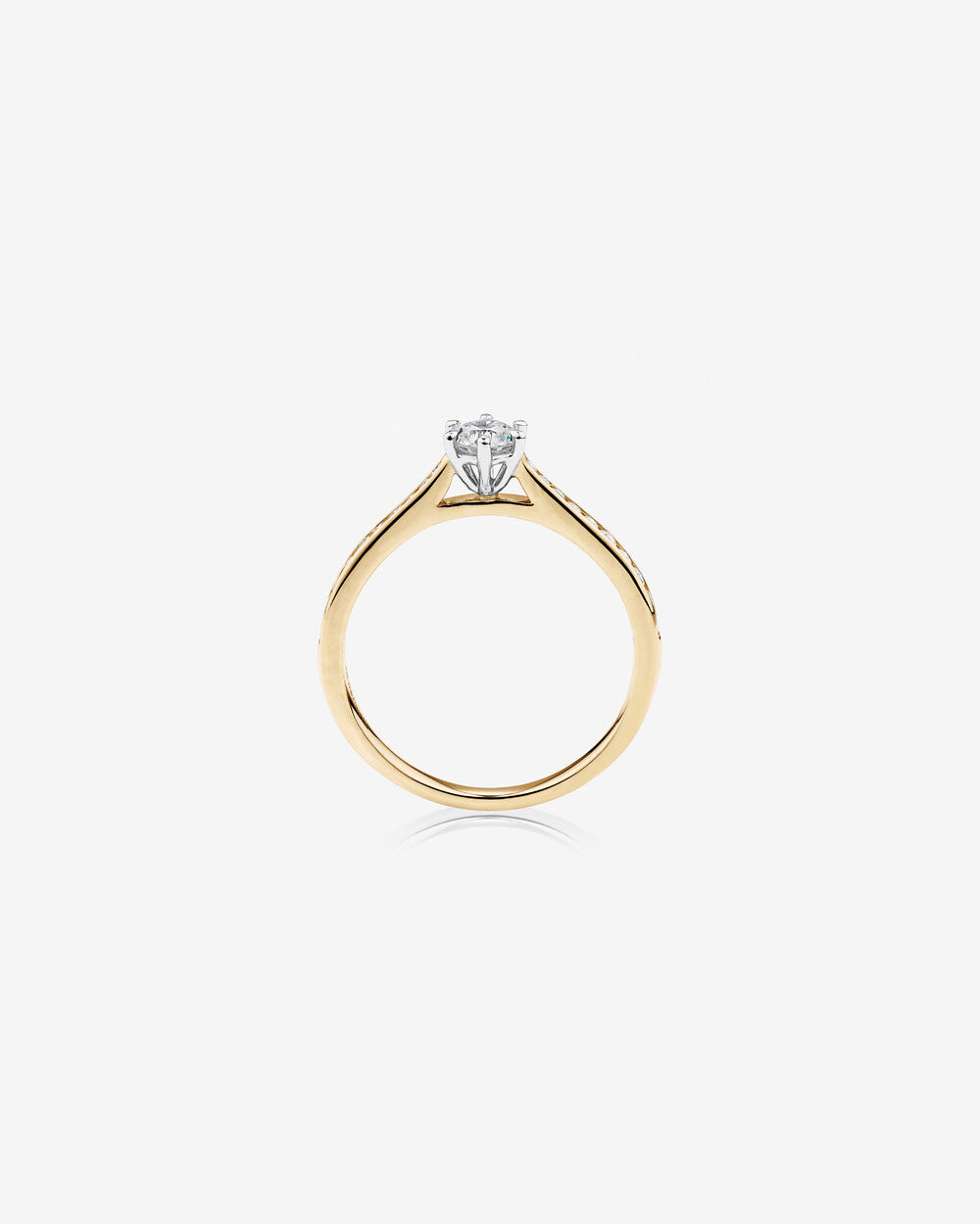 Stunning 0.48 CT Round Moissanite Engagement Ring in Pave Design 2