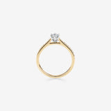 Stunning 0.48 CT Round Moissanite Engagement Ring in Pave Design 2