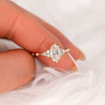Stunning 1 CT Marquise Moissanite Engagement Ring With Cluster Design 6