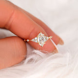 Stunning 1 CT Marquise Moissanite Engagement Ring With Cluster Design 6