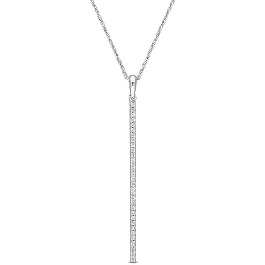 Round Cut Cubic Zirconia in 925 Sterling Silver Necklace 1