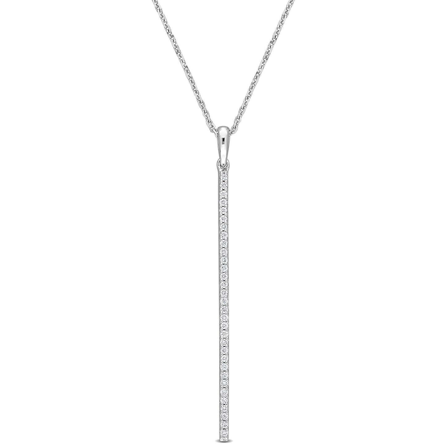 Round Cut Cubic Zirconia in 925 Sterling Silver Necklace 10