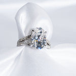 Classic 3.50 CT Oval Moissanite Engagement Ring with Split Shank Design 7