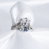 Classic 3.50 CT Oval Moissanite Engagement Ring with Split Shank Design 7