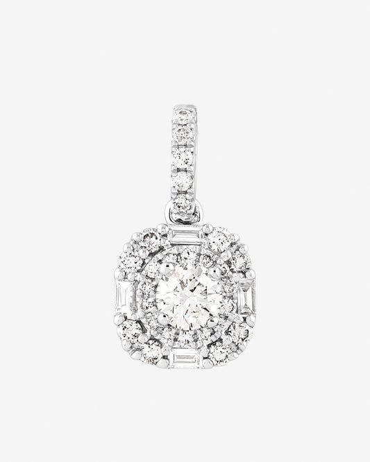 Round Cut Cubic Zirconia in 925 Sterling Silver Necklace 1