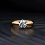 Stunning 1.0 CT Round Moissanite Engagement Ring with Solitaire & Two Tone Design 1