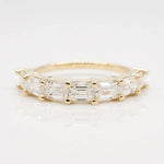 Stunning 0.40 TCW Emerald Moissanite Stones Half Eternity Wedding Band 1