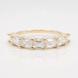 Stunning 0.40 TCW Emerald Moissanite Stones Half Eternity Wedding Band 1