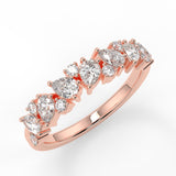 Stunning 0.66 TCW Round & Pear Moissanite Stones Cluster Wedding Band 8