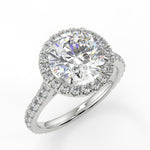 Stunning 2.0 CT Round Moissanite Engagement Ring with Halo & Pave Design 5