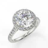 Stunning 2.0 CT Round Moissanite Engagement Ring with Halo & Pave Design 5