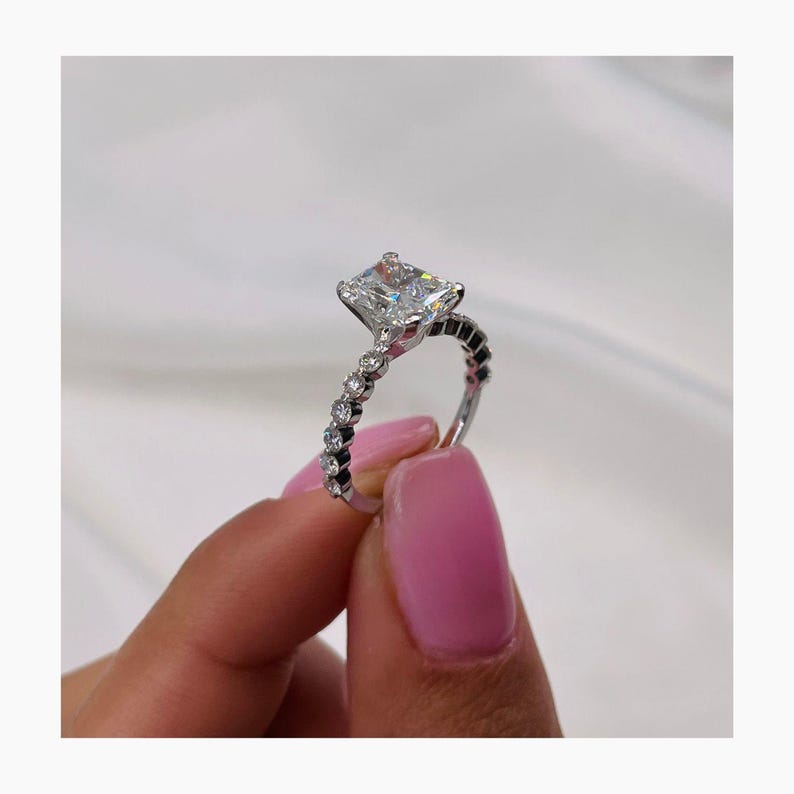 Stunning 3.67 CT Radiant Moissanite Engagement Ring with Pave Design 5