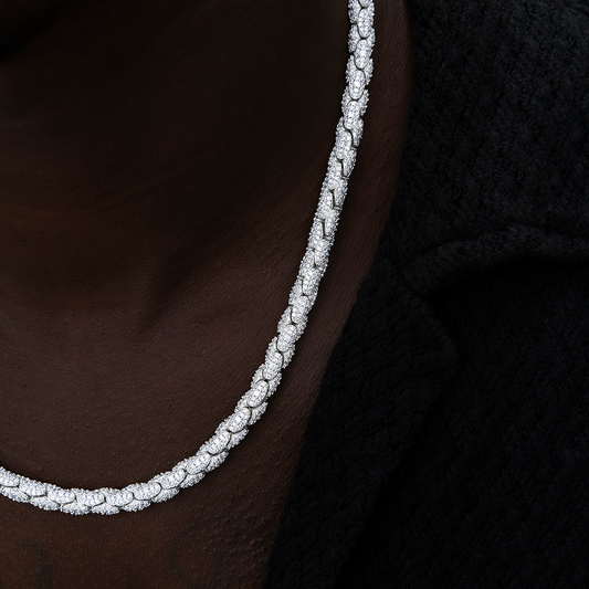 50 CT Round Moissanite Diamond Reptile Silver Necklace For Him 2