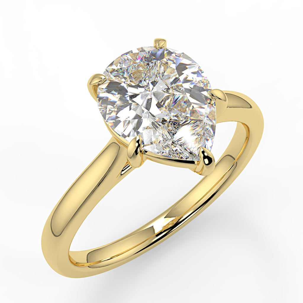 Stunning 0.81 CT Pear Moissanite Engagement Ring With Solitaire Design 1