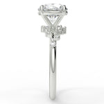 Stunning 2.0 CT Round Moissanite Engagement Ring with Cluster Design 7