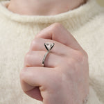 Stunning 0.50-1.5 CT Round Moissanite Engagement Ring With Pave Design 7