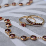 1.38 TCW Round Garnet Lab Made Diamond- January Birthstone Wedding Band 8