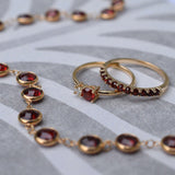 1.38 TCW Round Garnet Lab Made Diamond- January Birthstone Wedding Band 8