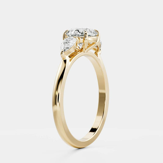 Stunning 0.5-1.50 CT Round Moissanite Engagement Ring with Three Stone Design 2