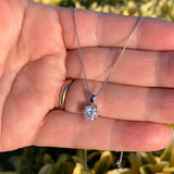 Round Cut Cubic Zirconia in 925 Sterling Silver Necklace 5