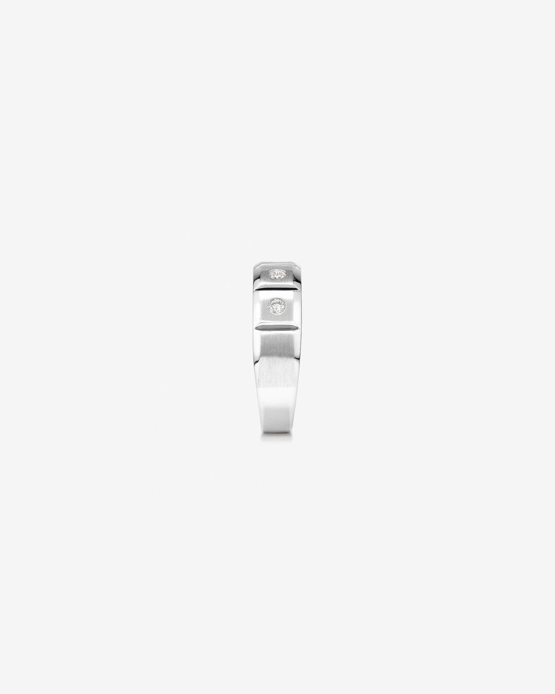 0.20 CT Round Moissanite Dainty Men's Wedding Band in Solid Gold 3