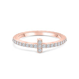 Stunning 0.3 TCW Round Moissanite Stones Stella T shaped Wedding Band 1