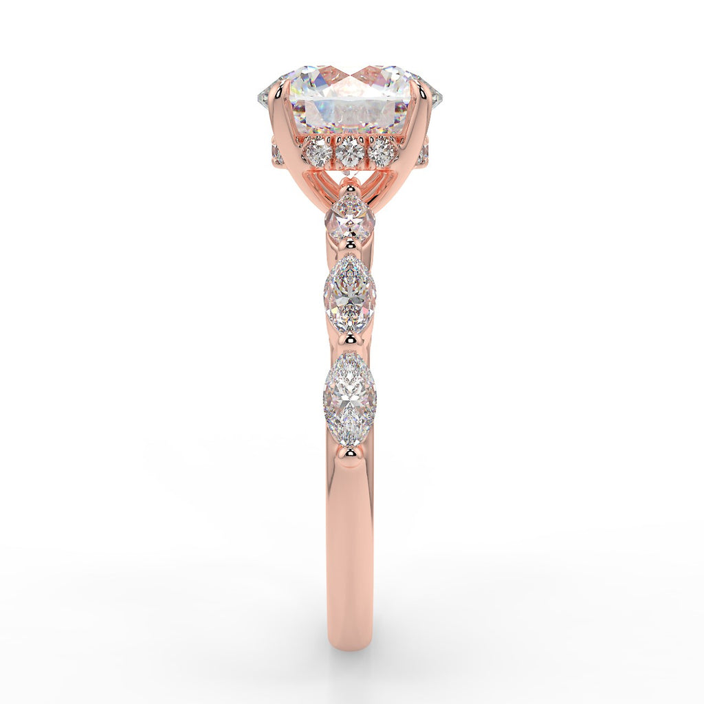 Stunning 2.0 CT Round Moissanite Engagement Ring with Hidden Halo & Pave Design 10