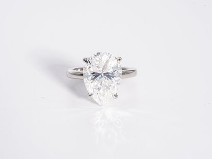 Stunning 5.0 CT Pear Cut Moissanite Engagement Ring with Hidden Halo Design 1