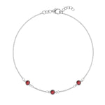 0.75 TCW Round Garnet Lab Made Diamond-January Birthstone Bracelet 9