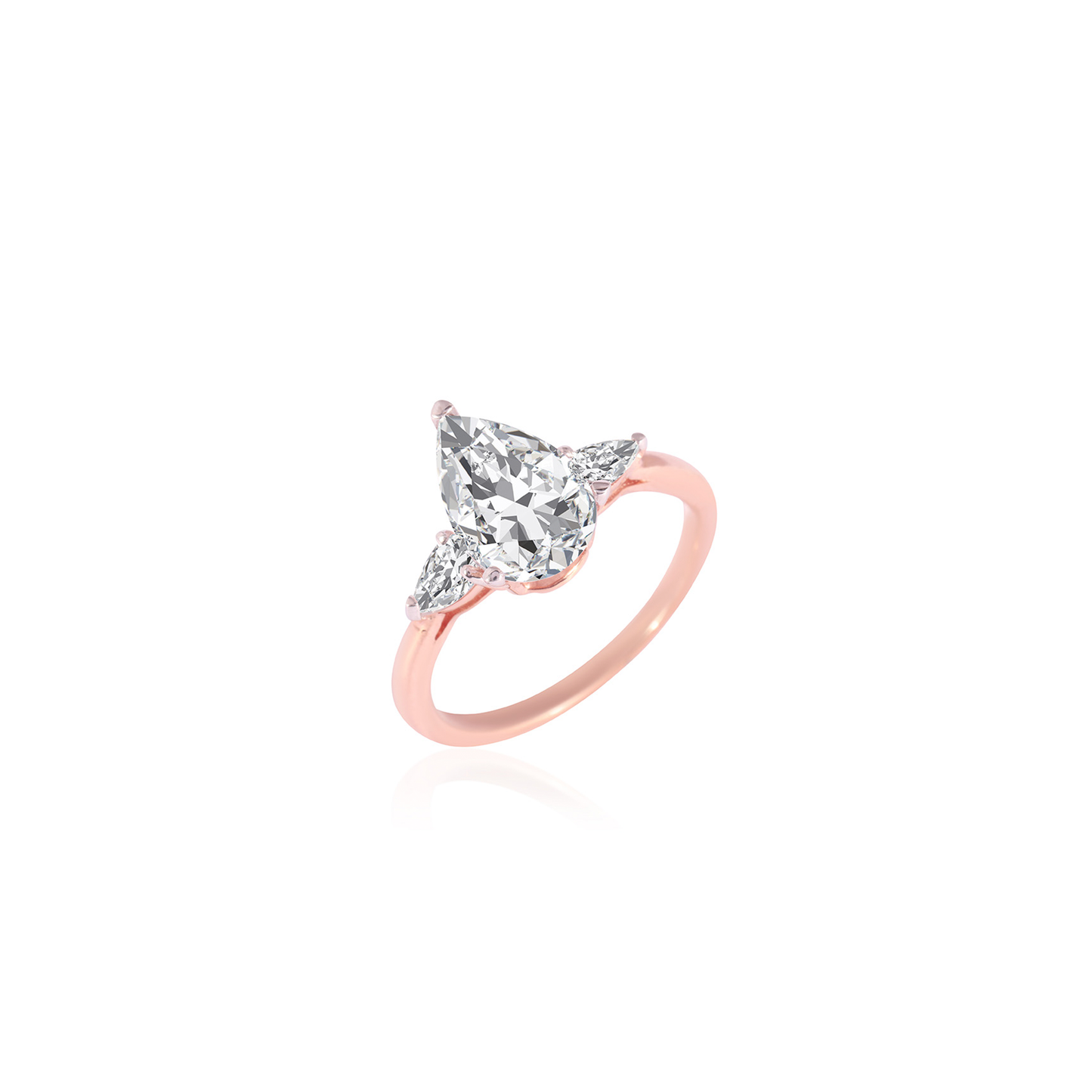 Stunning 2.0 CT Pear Moissanite Engagement Ring with Three Stone Design 4