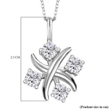 Round Cut Cubic Zirconia in 925 Sterling Silver Necklace 6