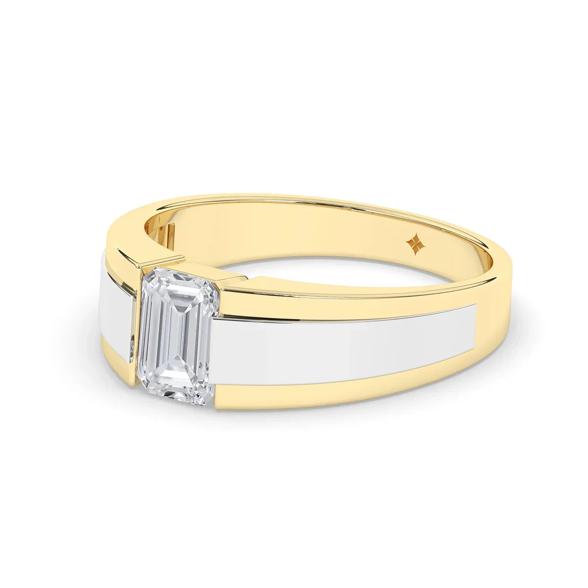 Stunning 1.0 CT Emerald Moissanite Men's Wedding Band with Solitaire Design 2