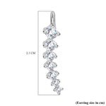 Round Cut Cubic Zirconia in 925 Sterling Silver Earrings 5