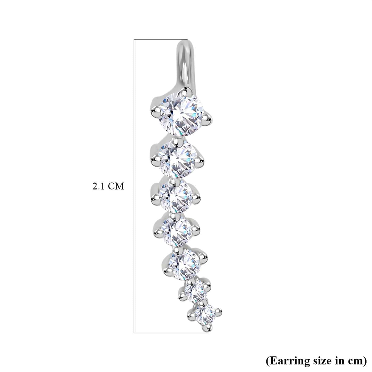 Round Cut Cubic Zirconia in 925 Sterling Silver Earrings 5