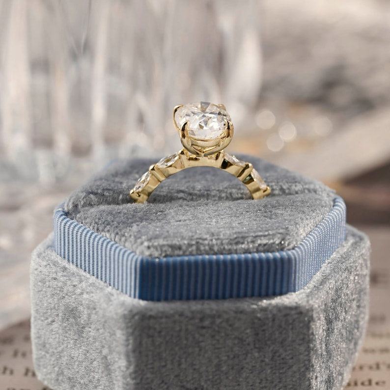 Stunning 2.5 CT Oval Moissanite Engagement Ring with Pave Design 8