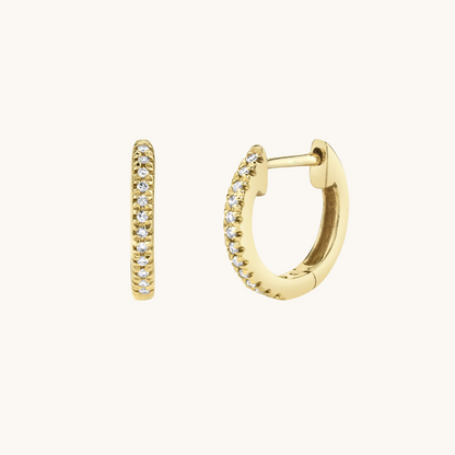Classic 0.20 TCW Round Cut Moissanite Huggies Earrings in Gold 2