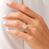 Stunning 1.0-2.0 CT Oval Moissanite Engagement Ring with Halo & Pave Design 7