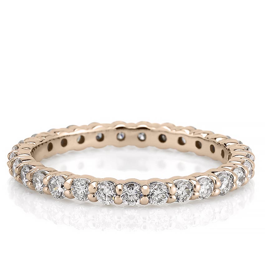 Stunning 1.0 CT Round Moissanite Stones Full Eternity Wedding Bands 5