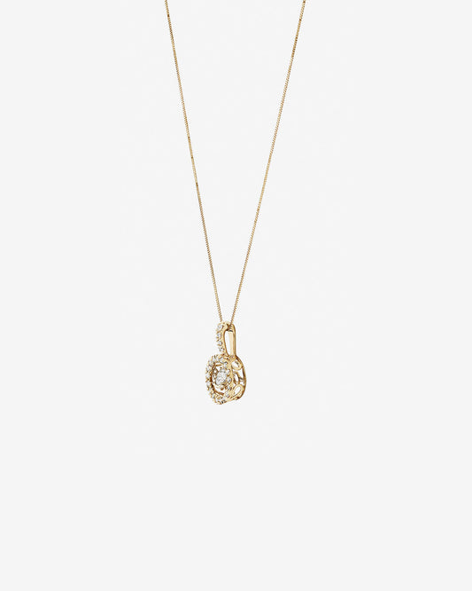 Round Cut Cubic Zirconia in 925 Sterling Silver Necklace 2