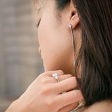 3.0 TCW Round Cut Moissanite Drop Dangler Earrings in Gold 4