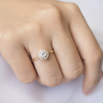 Stunning 1.0 CT Round Moissanite Engagement Ring with Halo Design 13