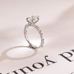 Stunning 1.0 - 2.0 CT Pear Moissanite Engagement Ring with Pave Design 6