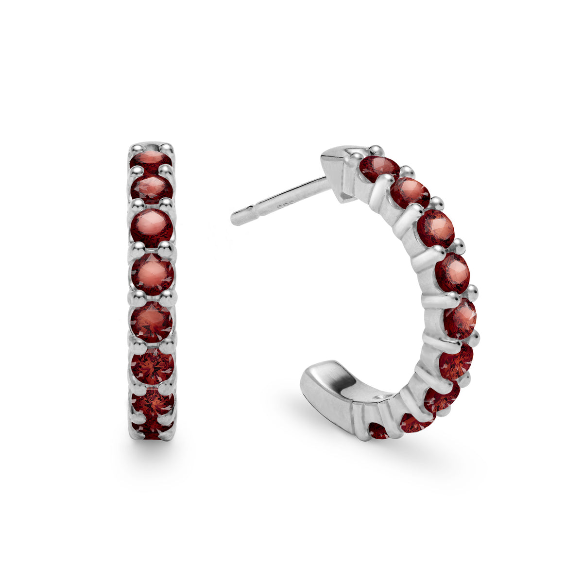 2.25 TCW Round Garnet Lab Made Diamond- January Birthstone Earrings 5