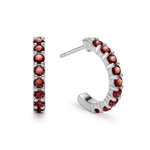 2.25 TCW Round Garnet Lab Made Diamond- January Birthstone Earrings 5