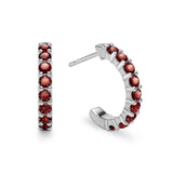 2.25 TCW Round Garnet Lab Made Diamond- January Birthstone Earrings 5