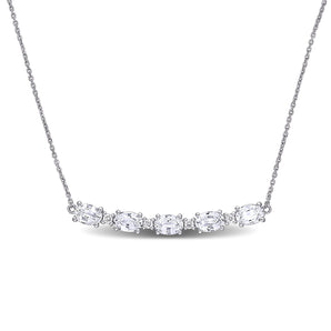 Round Cut Cubic Zirconia in 925 Sterling Silver Necklace