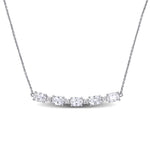 Round Cut Cubic Zirconia in 925 Sterling Silver Necklace 12
