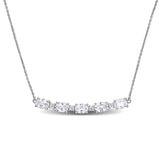 Round Cut Cubic Zirconia in 925 Sterling Silver Necklace 12